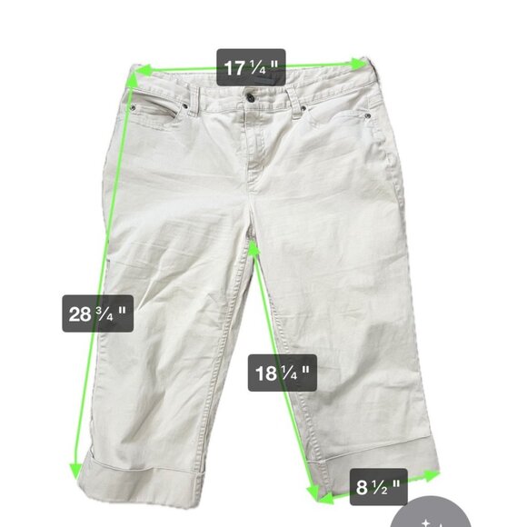 Liz Claiborne Audra Beige Khaki Cropped Trousers Capri Pants Women's 14 1647 - Picture 4 of 6